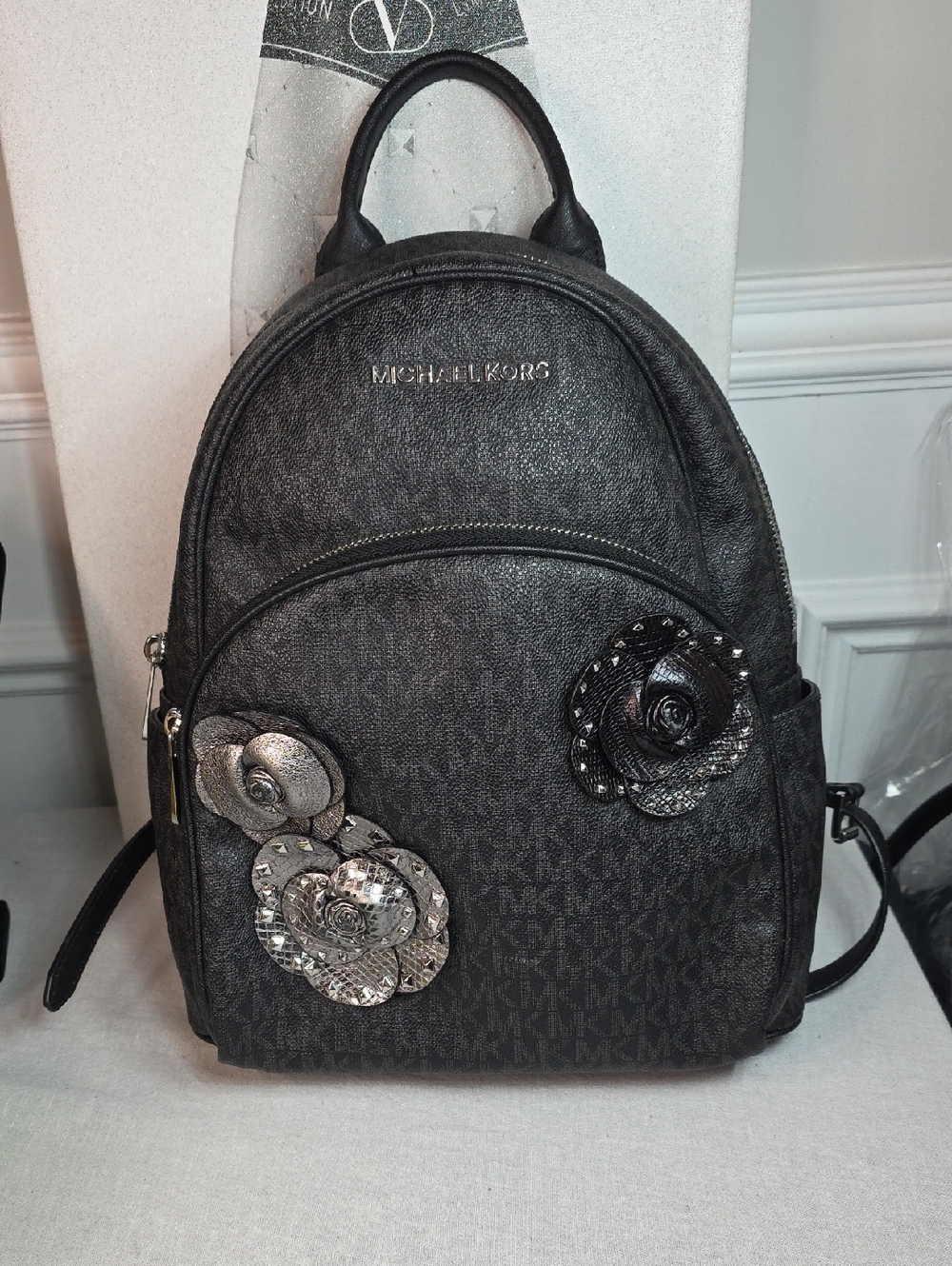 Michael Kors Abbey Medium Leather Backpack - Picture 1 of 8